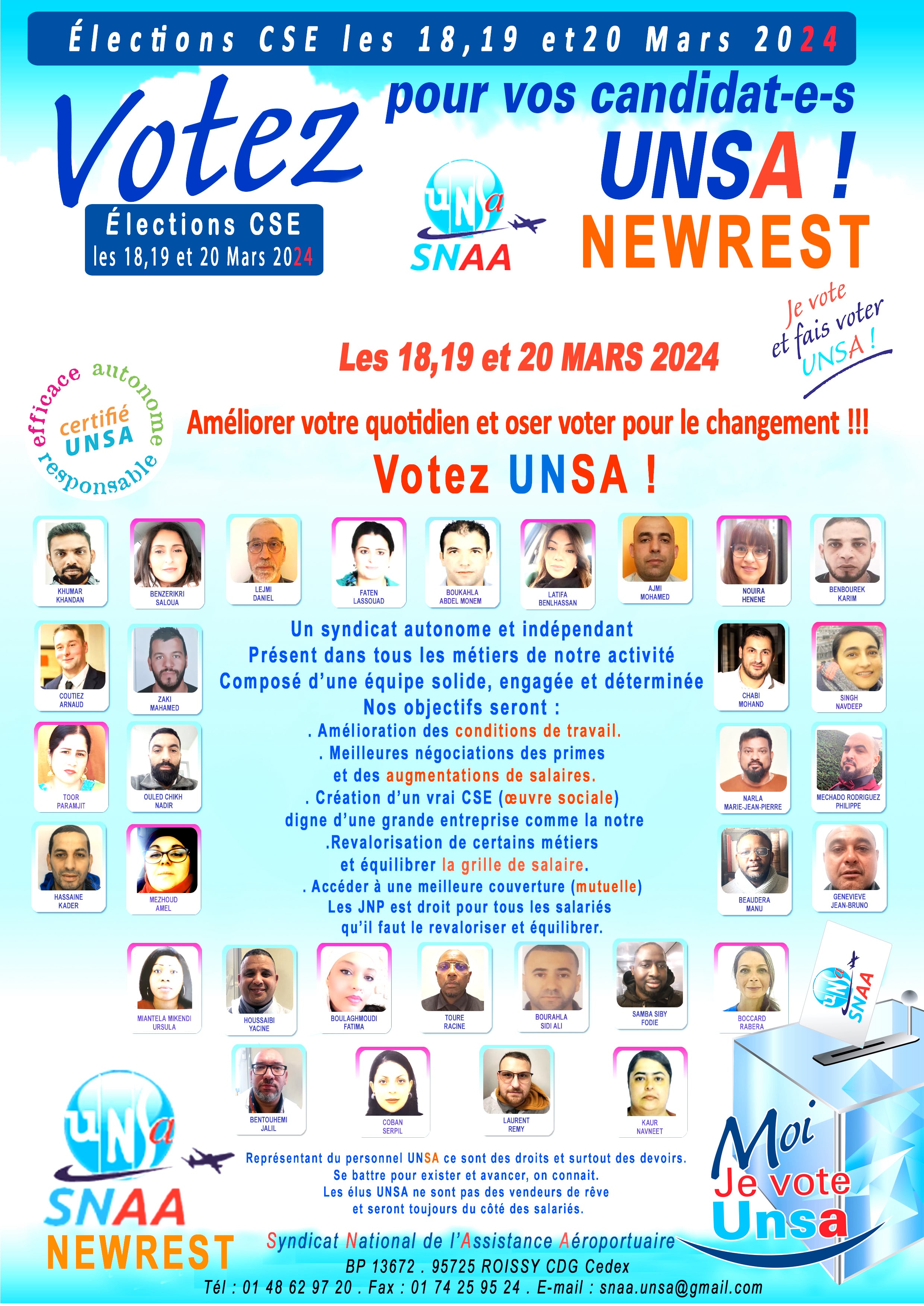 éléctions professionnelles Newrest 