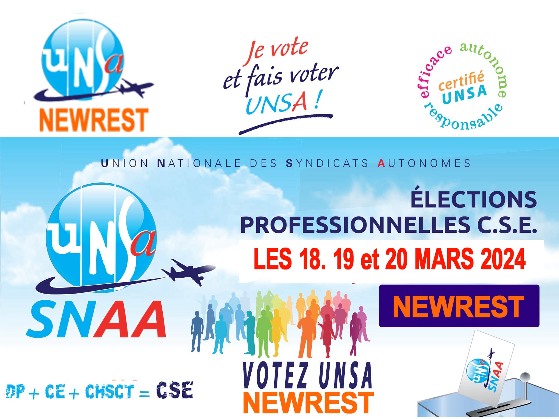 Eléctions professionnelles CSE NEWREST SNAA-UNSA